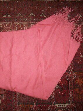 Naturally Knotty Solid Color Luxury 100% Wool Wrap Scarf 28"x75" Soft Salmon